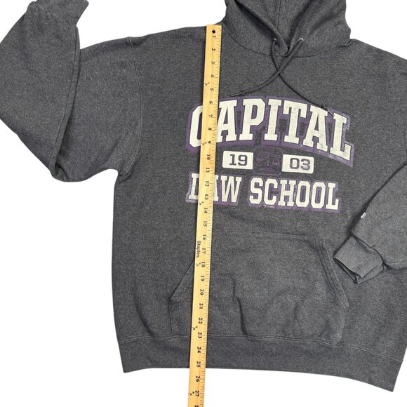 Capital Law School Hoodie Sweatshirt Large Gray Pullover Champion Eco Fleece - Picture 7 of 11